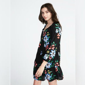 Old Navy floral Boho Tassel-Tie Swing Dress for Women size XL